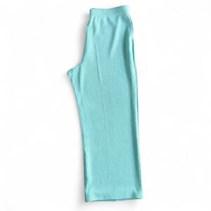 ST. JOHN Collection Santana Knit Pants Aqua Blue Women's Size 14 Made in USA